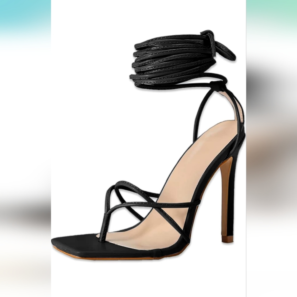 PiePieBuy (Amazon) | Chic Black Strappy Heels